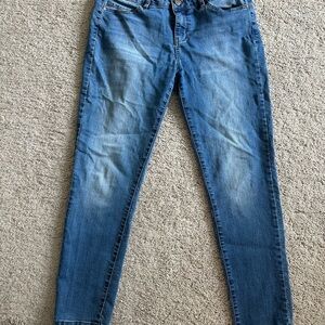 Harper Blue Skinny Jeans with Faded Wash and Distressed Details